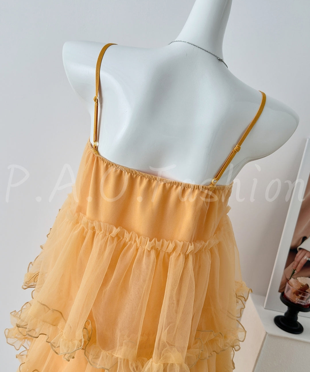 Soft Mesh Tiered Ruffle Mini Slip Dress[Available Now]