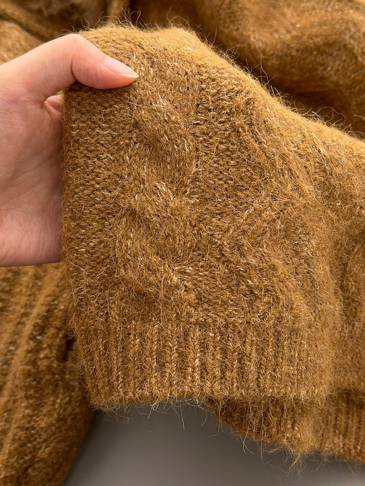 Large Lapel Knit Cardigan Sweater Jacket