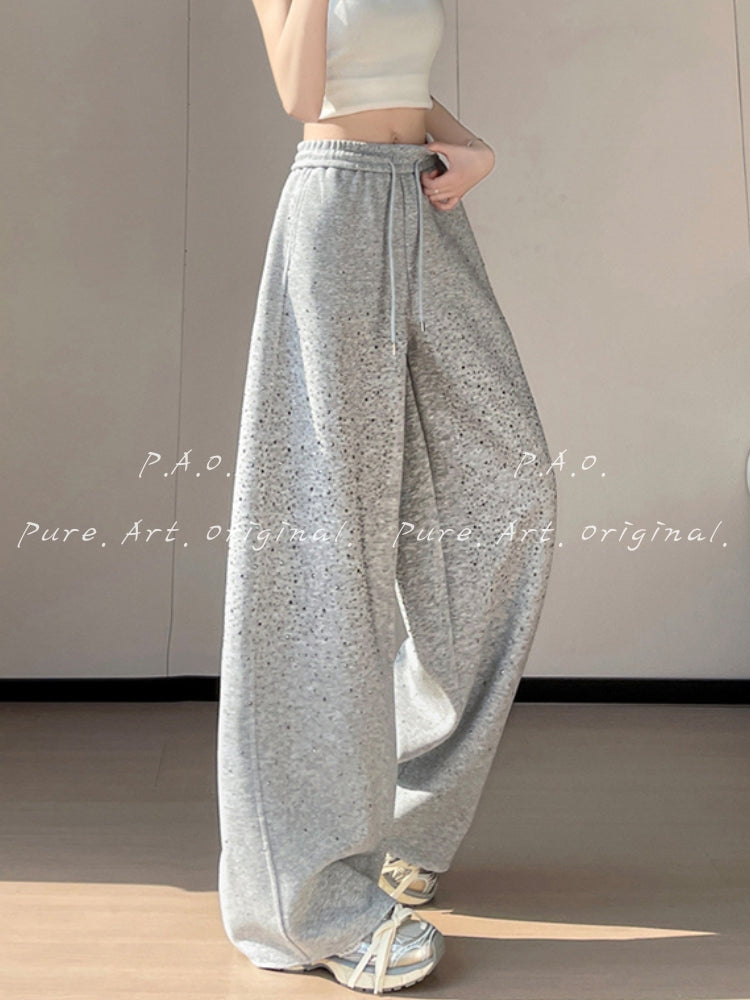 Rhinestone Wide Leg Pants