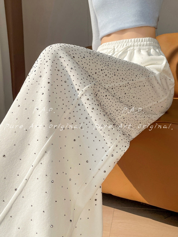 Rhinestone Wide Leg Pants