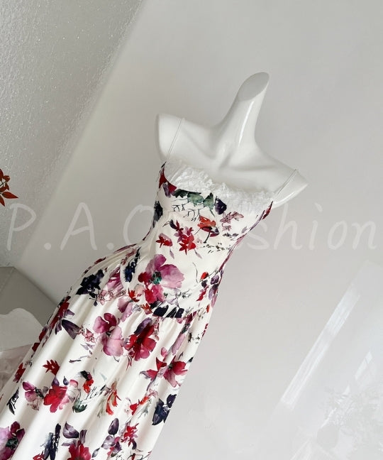 Floral Satin Slip Midi Dress[Available Now]