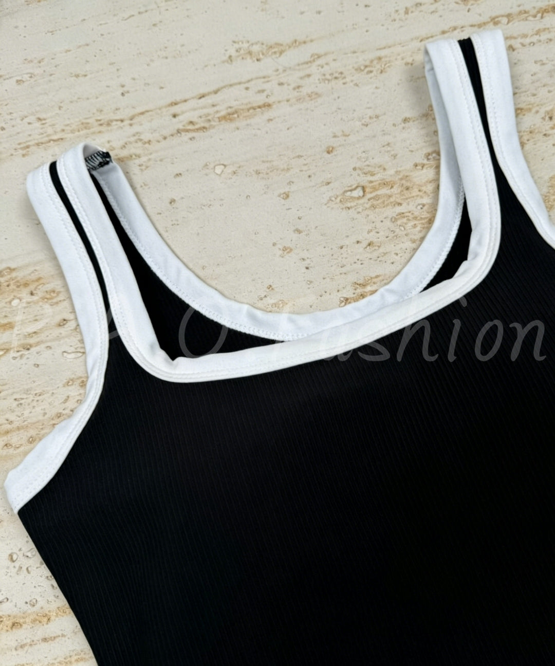 Contrast Trim Athletic Romper[Available Now]