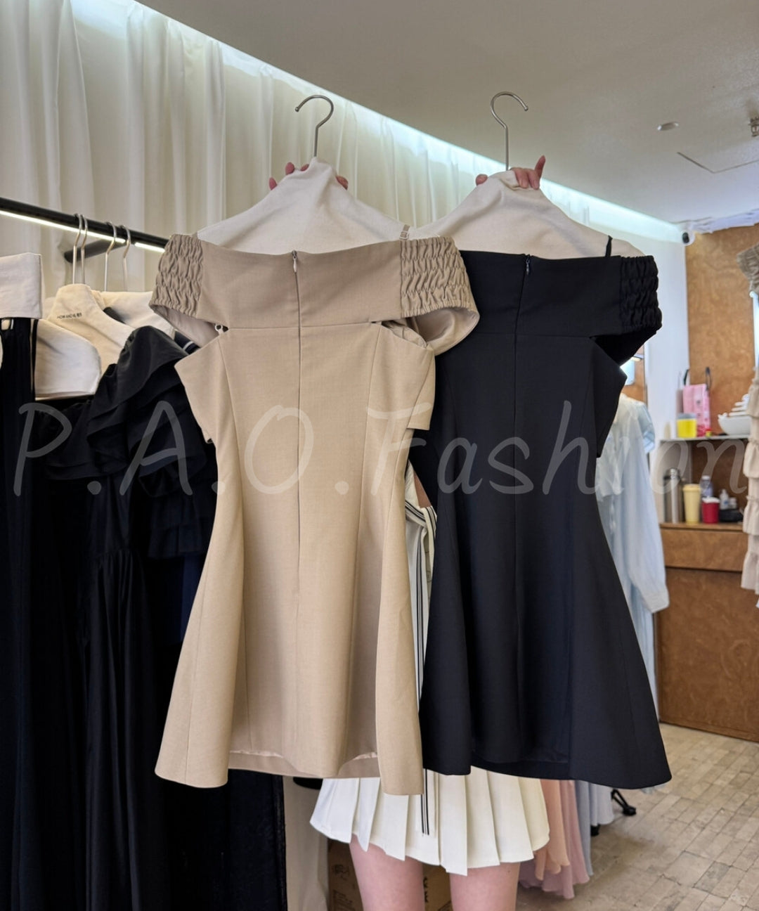 Off-Shoulder Bow A-Line Mini Dress[Available Now]