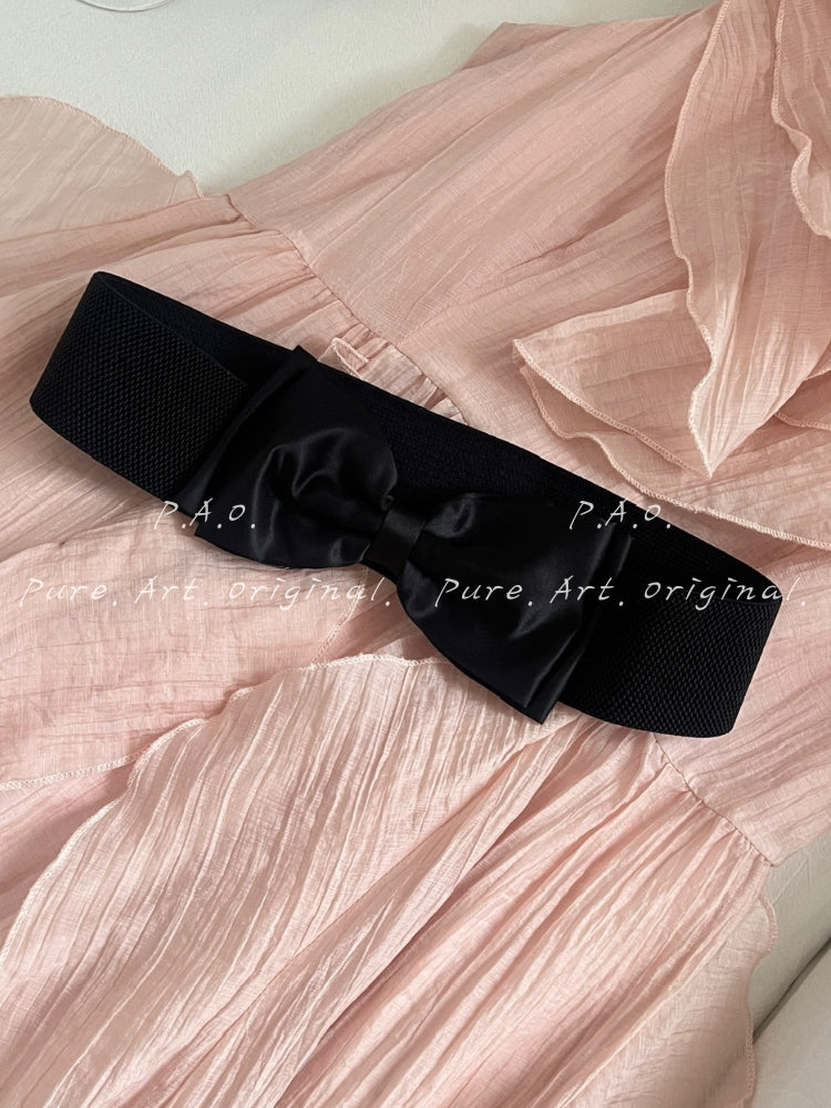 ELARA RUFFLE V-NECK MIDI DRESS