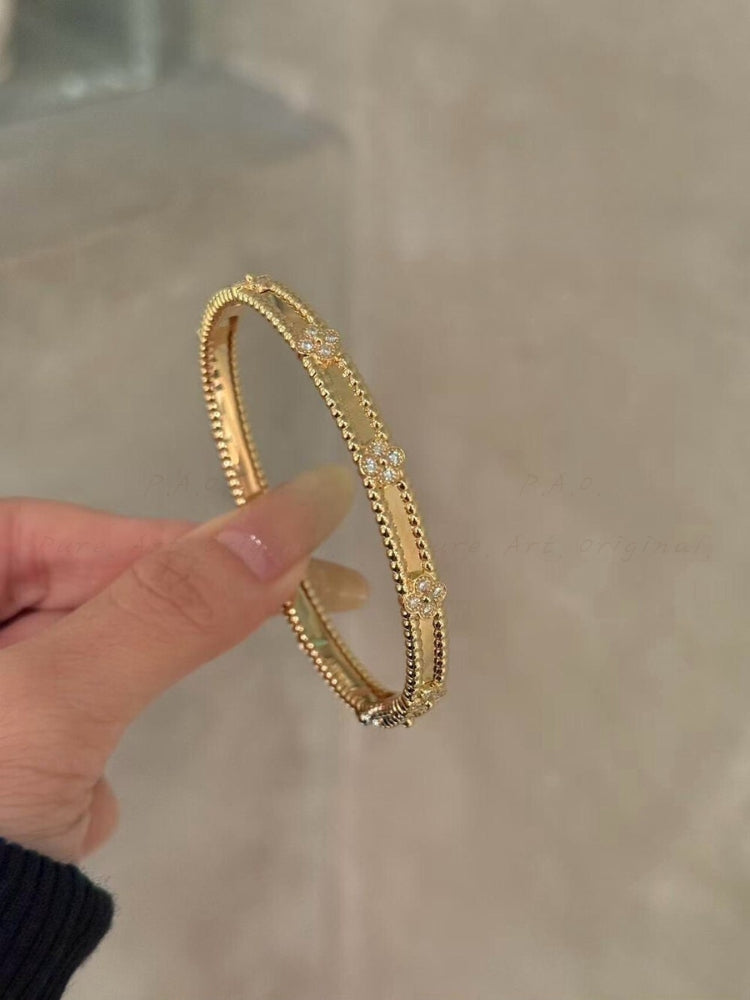 Kaleidoscope Crystal Gold Bangle