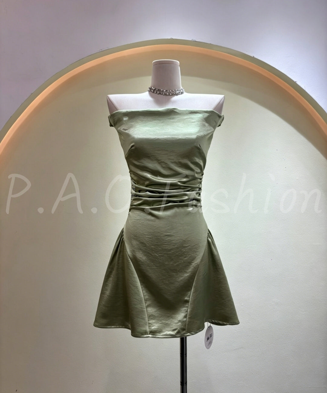 Satin One-Shoulder A-Line Dress[Available Now]