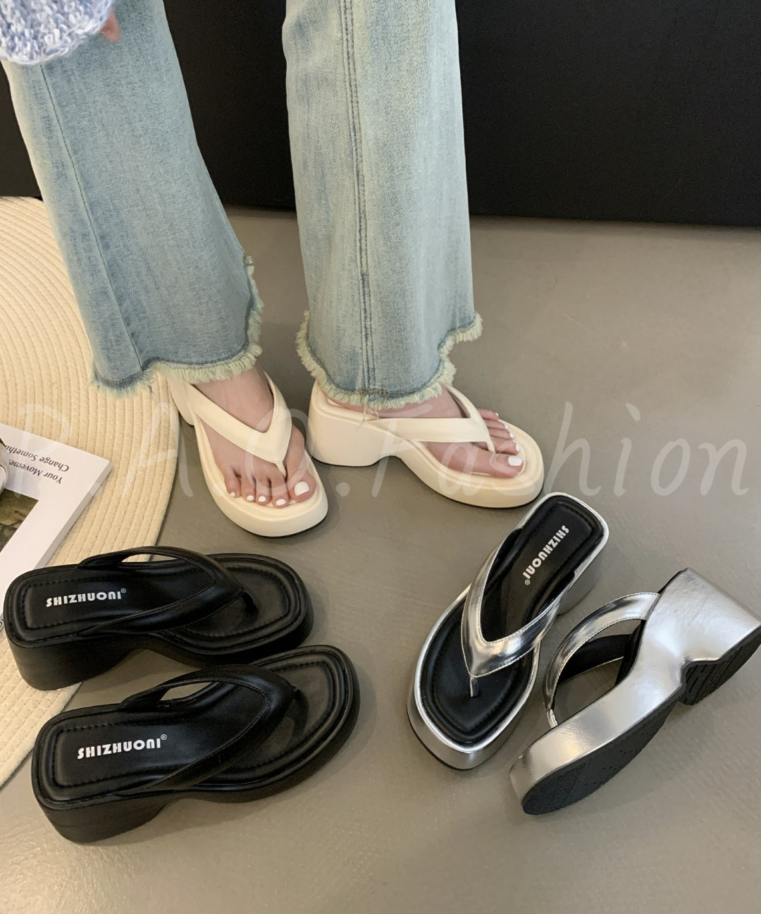 Elevated Platform Thong Sandals