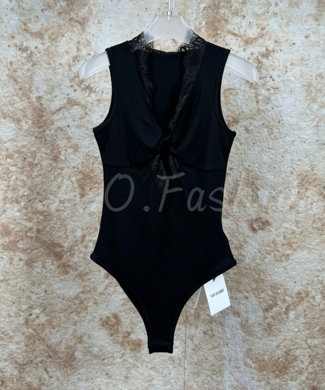 Lace Panel Twist Cut-Out Bodysuit[Available Now]