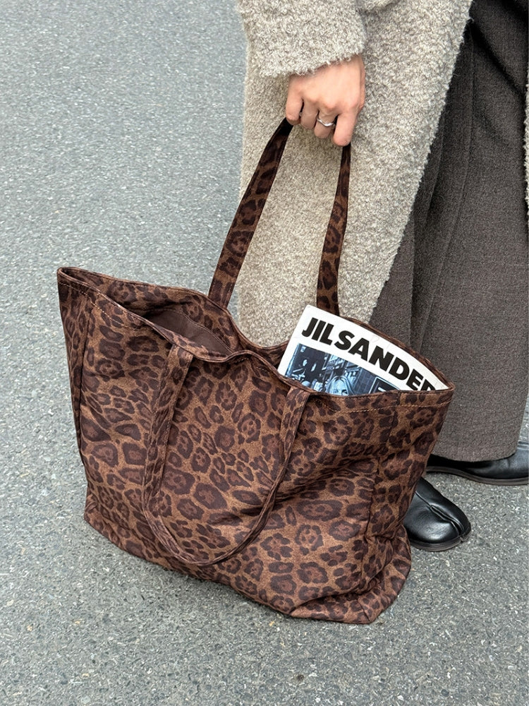 Leopard Print Oversized Tote Bag