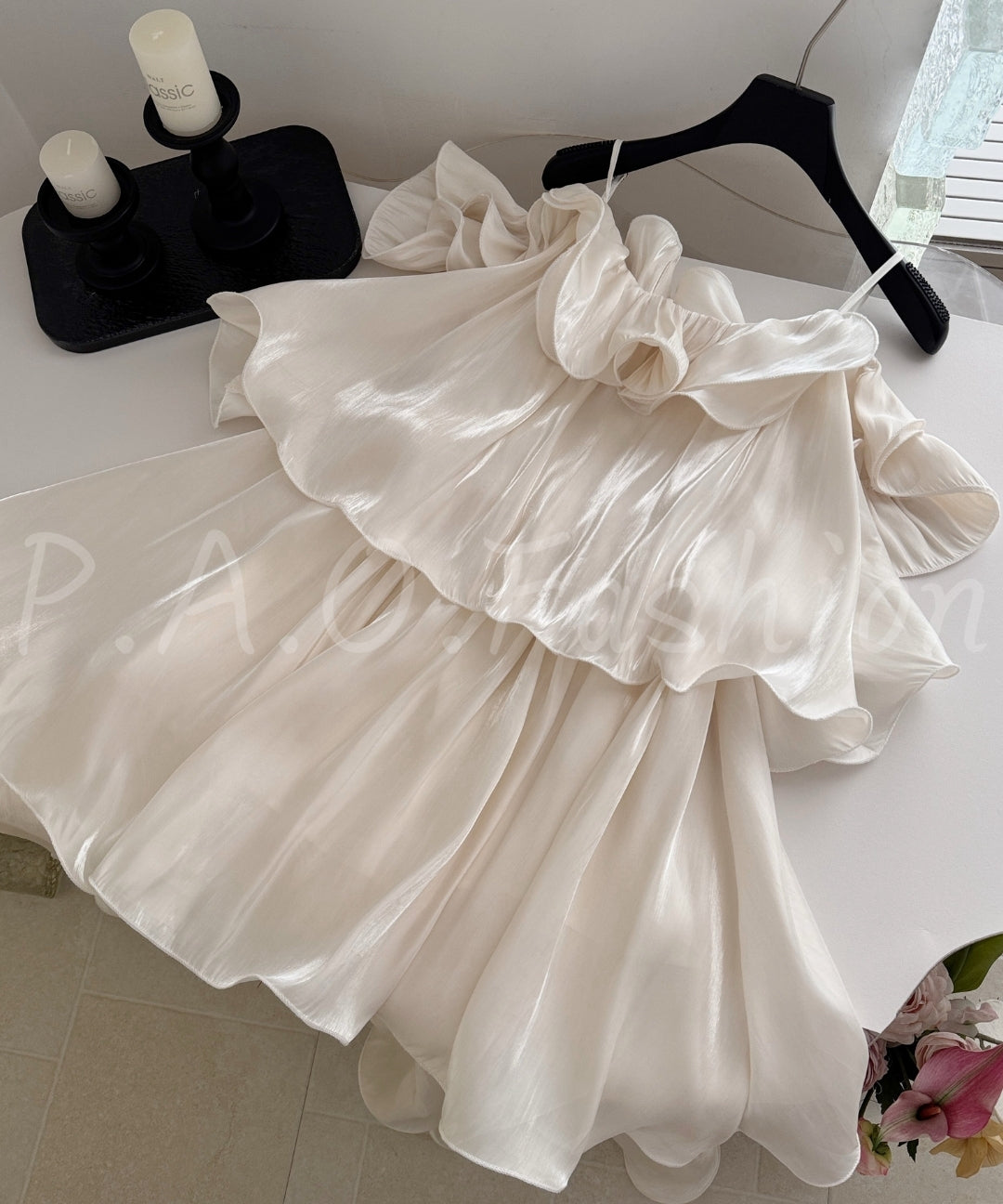 Ruffled Strap Maxi Dress with Tiered Skirt[Available Now]