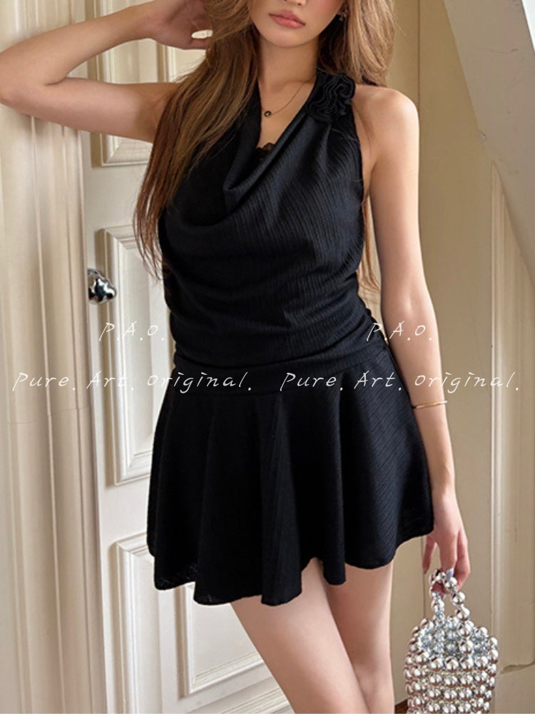 Noir Rosette Dress
