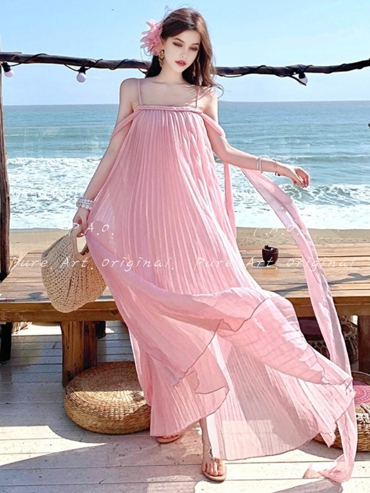 Elysia Pleated Maxi Dress