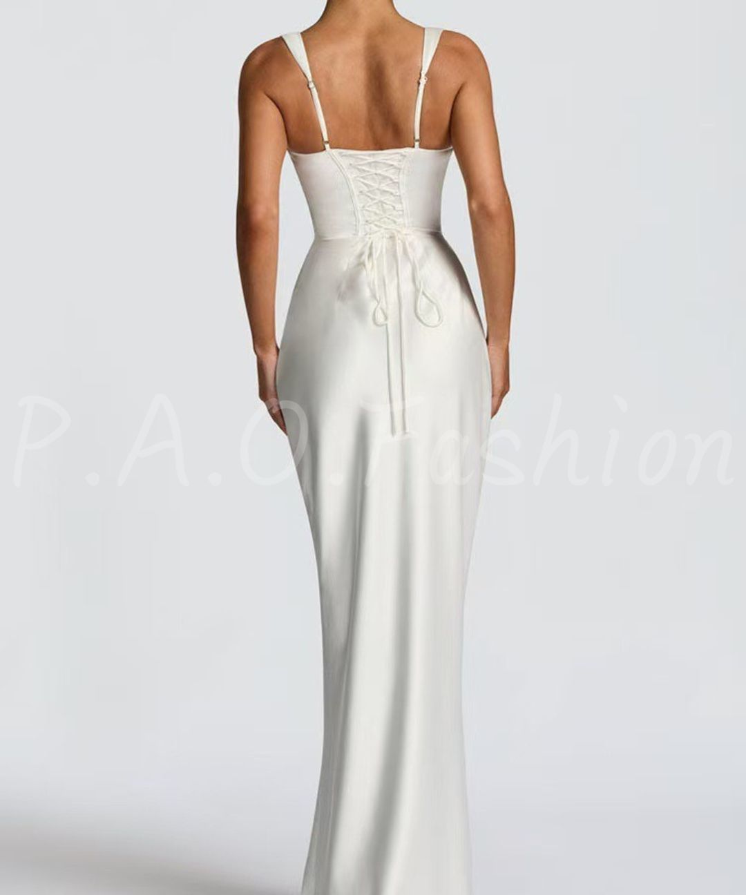 Satin Mermaid Maxi Gown with Halter Scarf