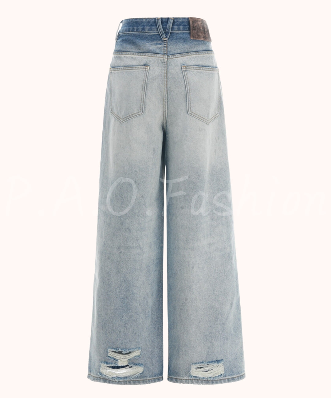 Distressed Vintage Wide-Leg Denim Jeans[Available Now]