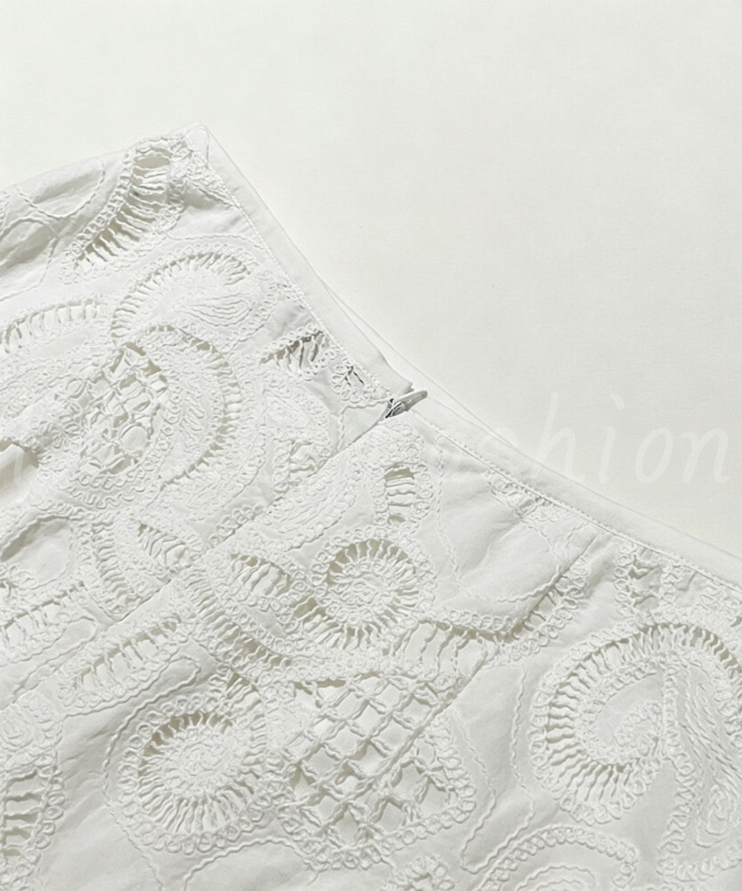 Cotton Eyelet Embroidered High-Waisted Maxi Skirt[Available Now]