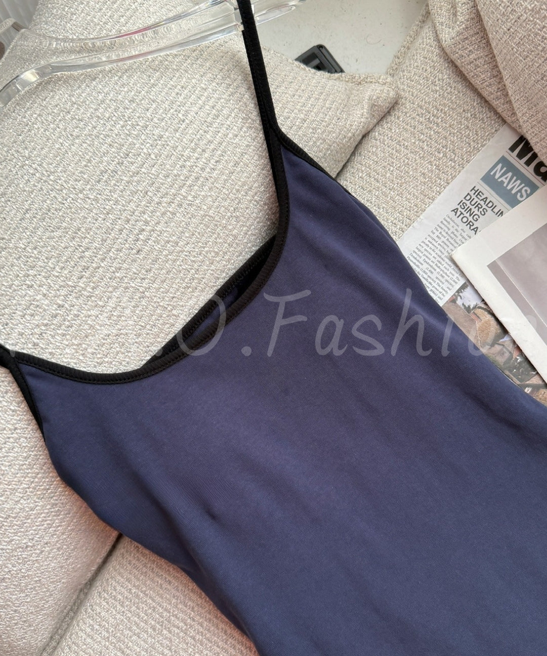 Contrast Strap Backless A-Line Mini Dress[Available Now]