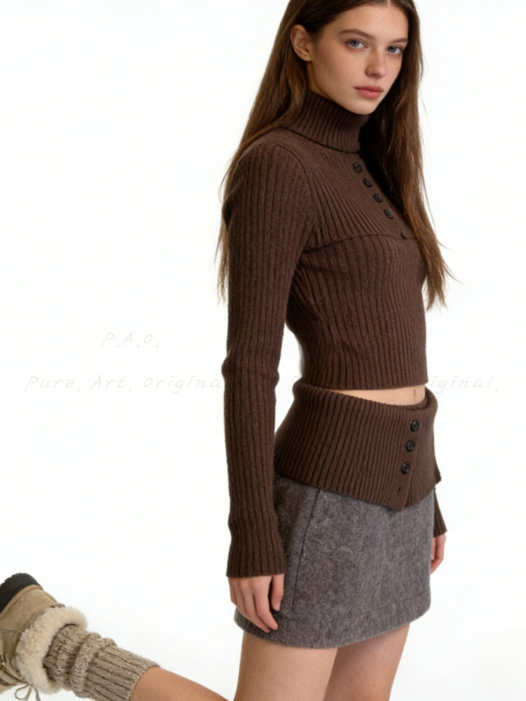 Vintage Wool-Blend Mini Skirt