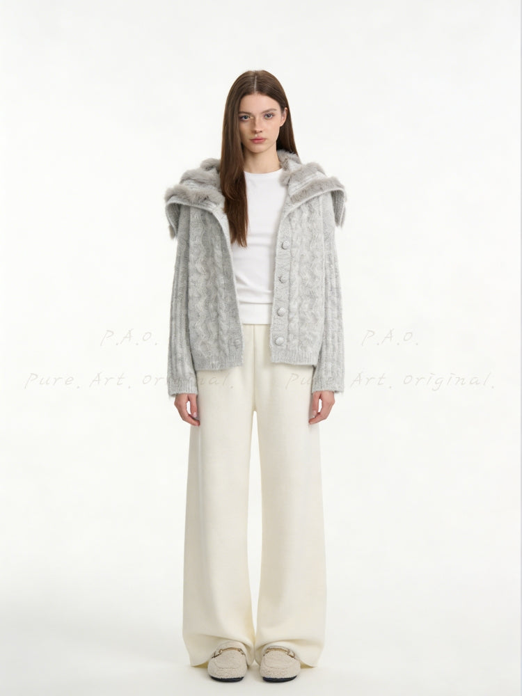 Large Lapel Knit Cardigan Sweater Jacket