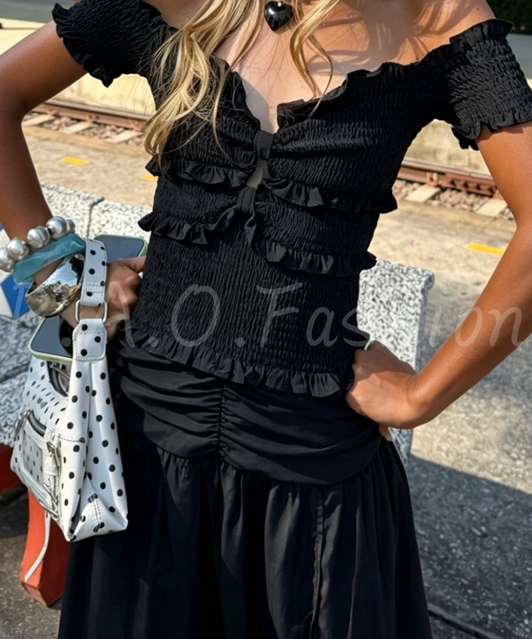 Off-Shoulder Ruched Maxi Dress[Available Now]