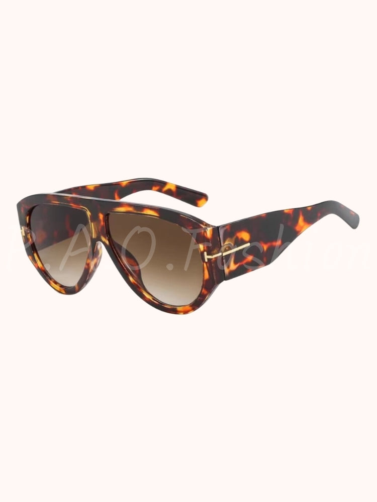 Oversized Aviator T-Bar Sunglasses