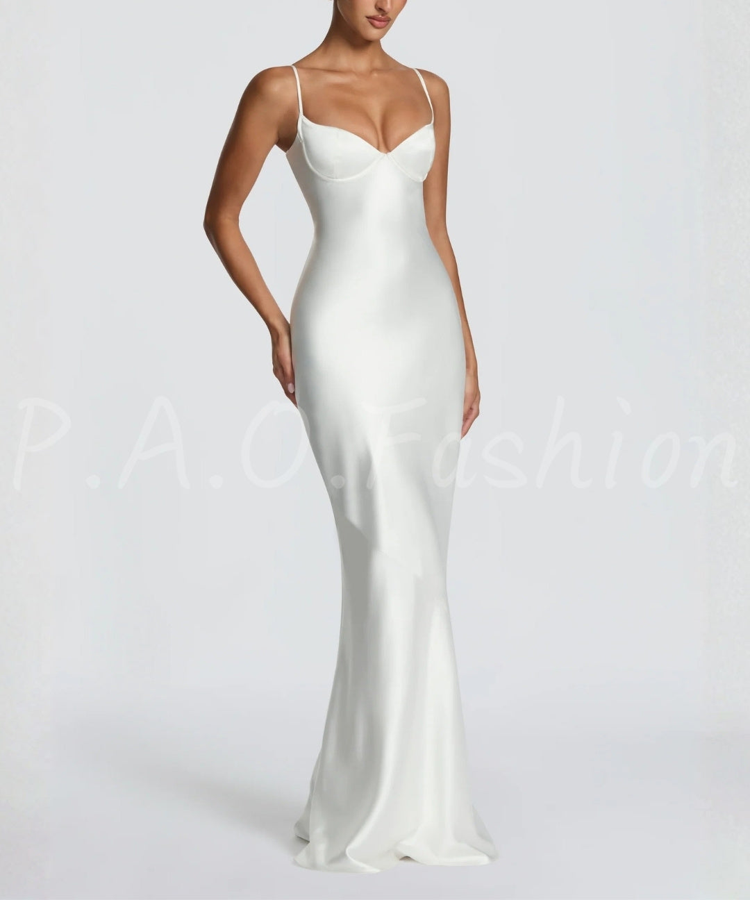 Satin Halter Mermaid Maxi Dress