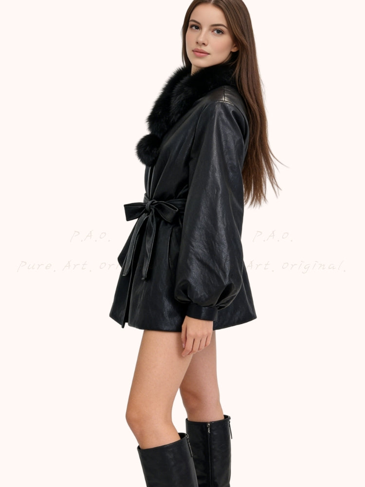 Leather-Style Outerwear Jacket