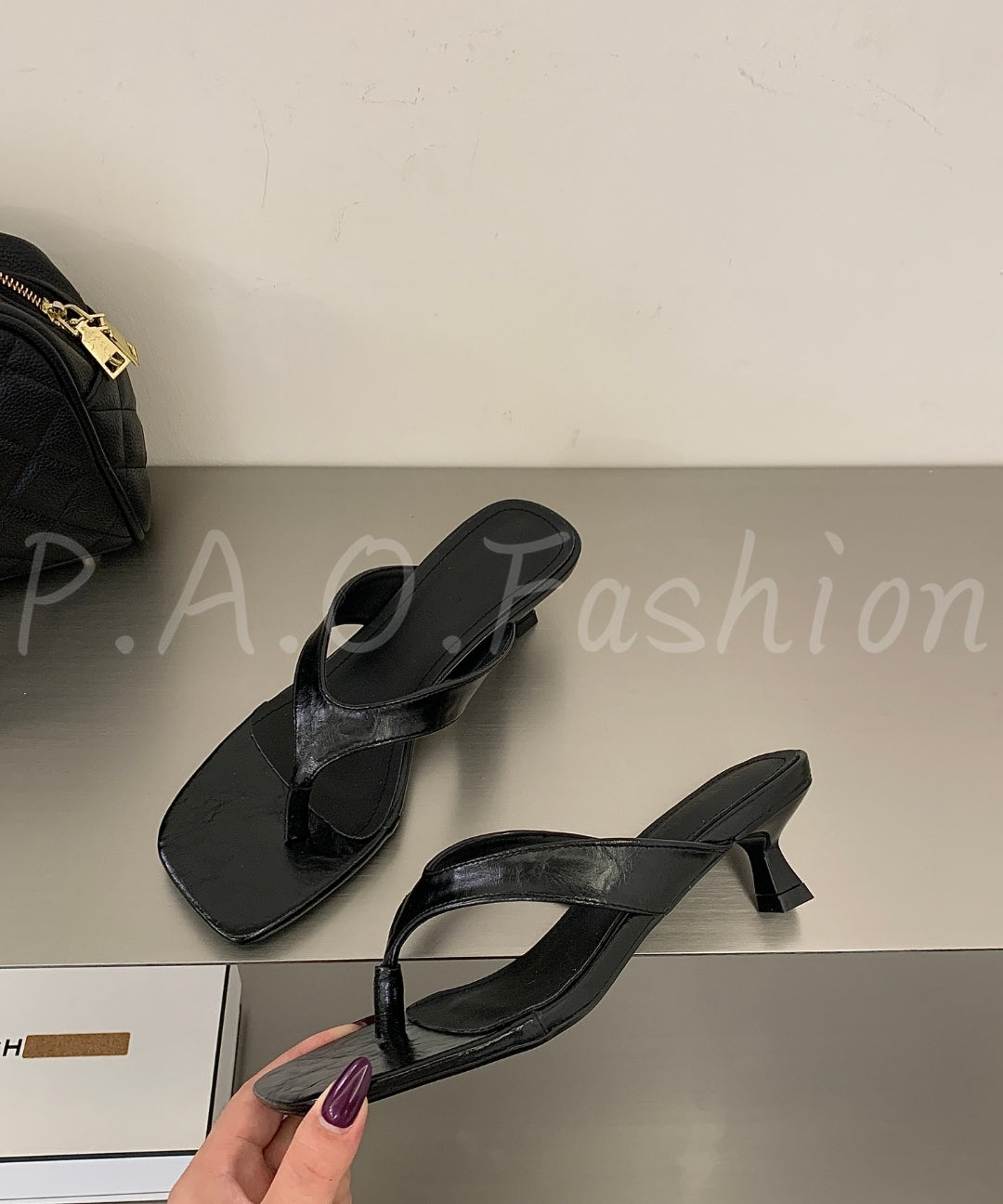 Minimal Thong Kitten Heel Sandals
