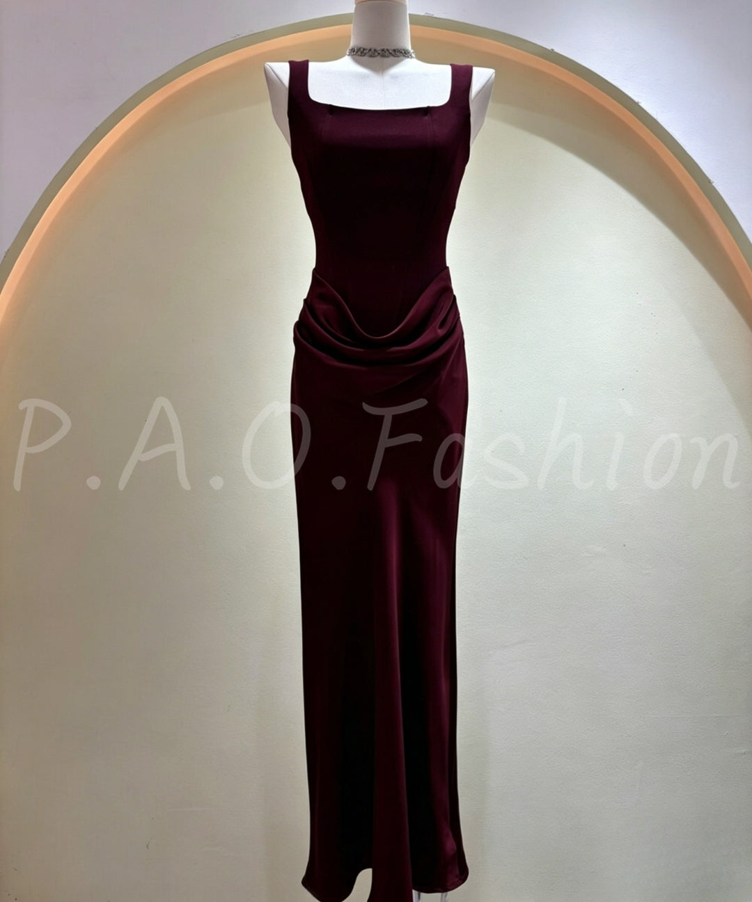 Satin Square Neck Mermaid Gown[Available Now]