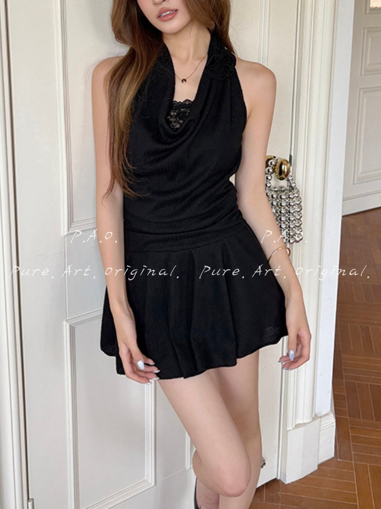 Noir Rose Mini Dress