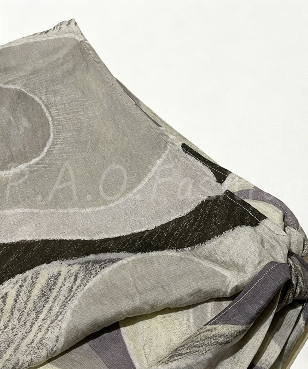 Abstract Print Linen-Blend Wrap Skirt[Available Now]