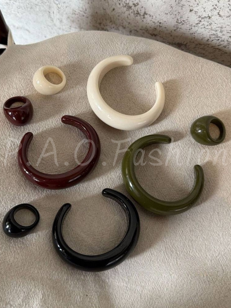 Matte Resin Open Cuff Bracelet