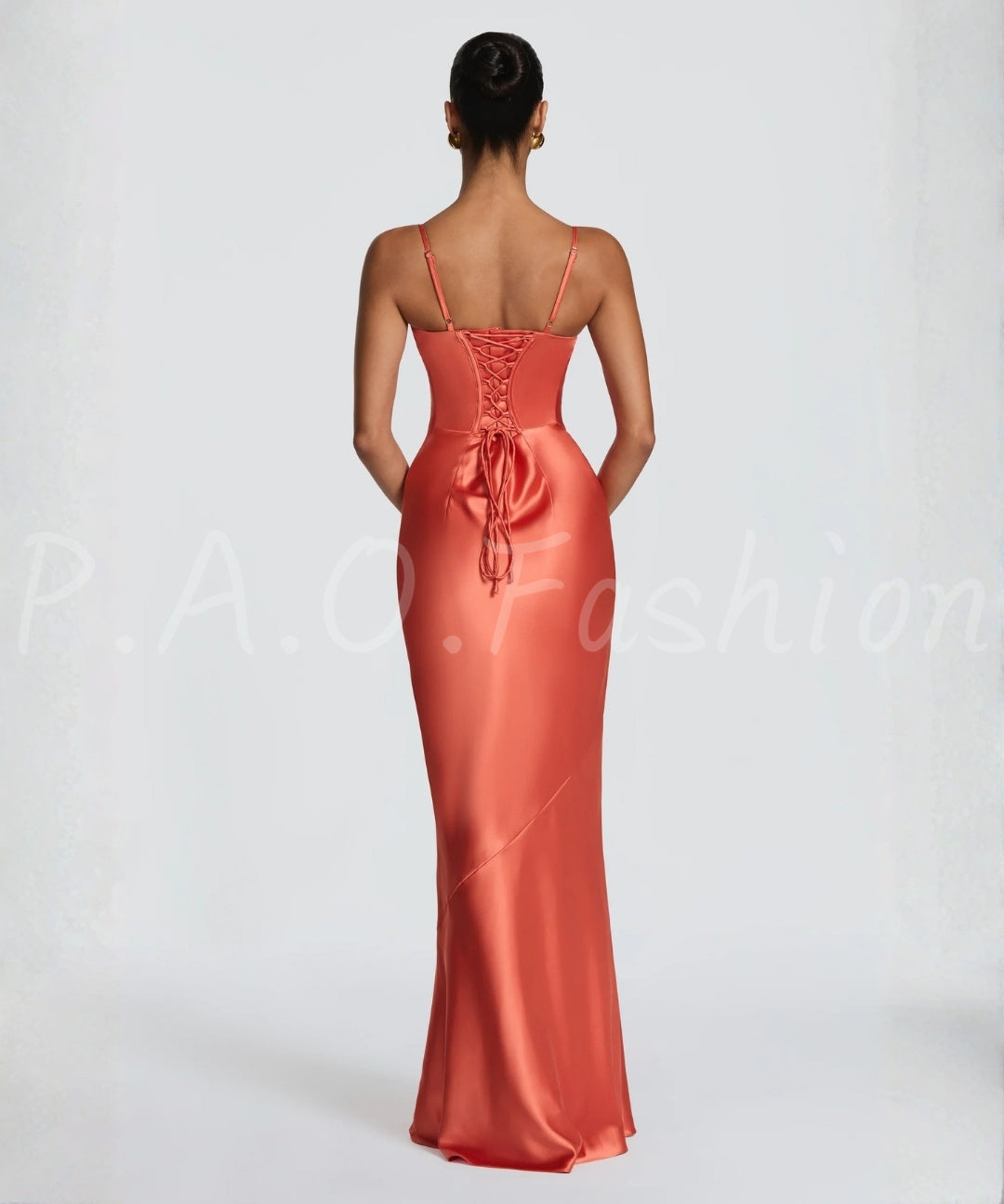 Satin Halter Mermaid Maxi Dress