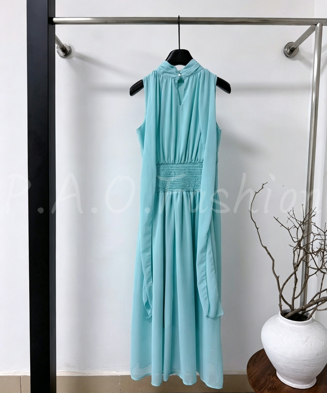 High-Neck Sleeveless Maxi Dress[Available Now]