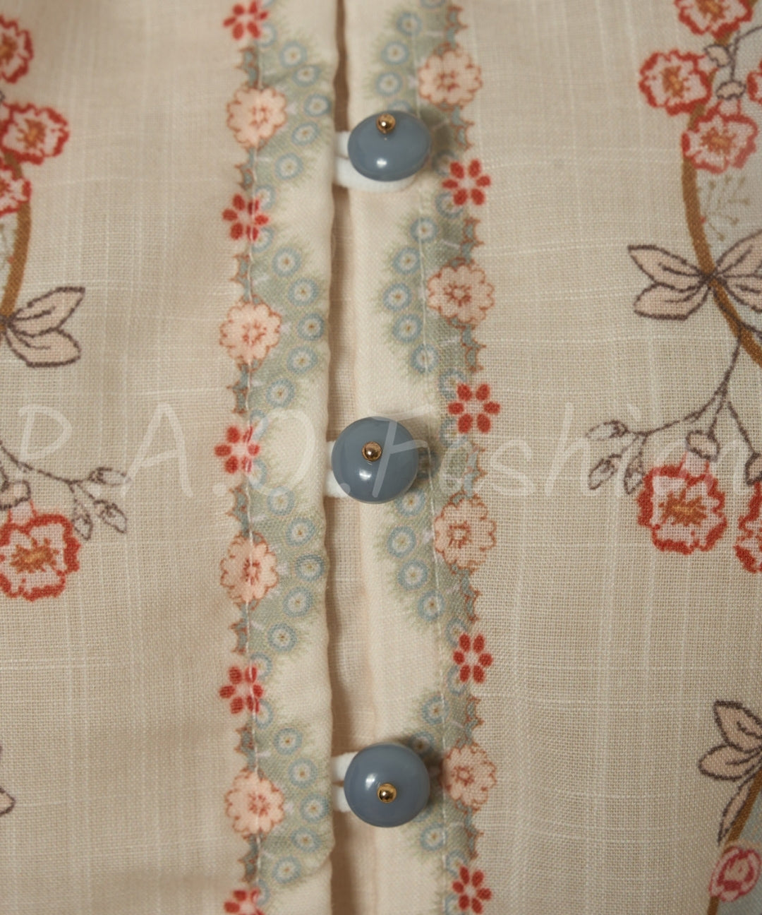 Vintage Floral High Neck Shirt & Shorts Set[Available Now]