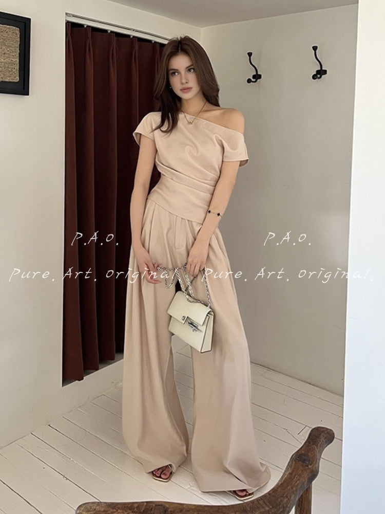 ELARA SATIN ASYMMETRIC SET