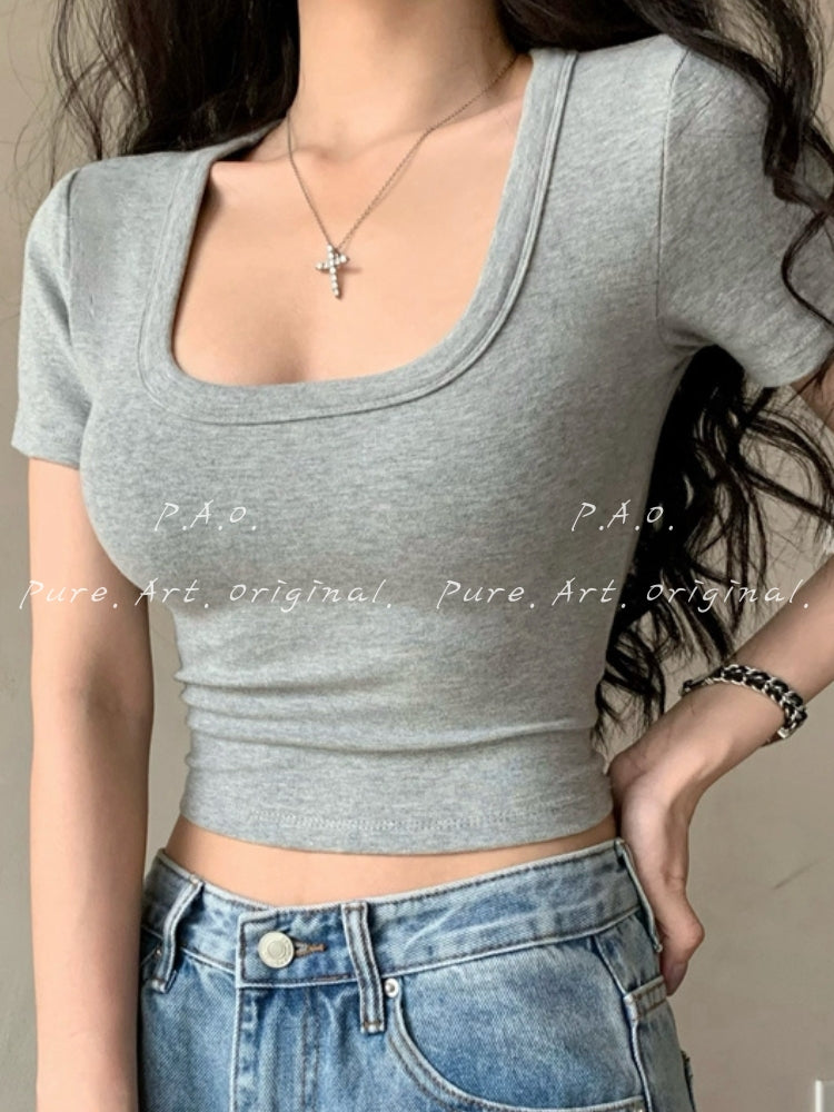 Sculpt Fit U-Neck Crop Tee