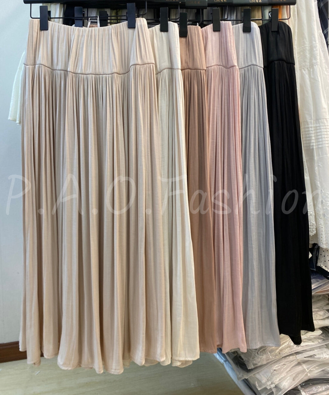 High-Waisted Pleated Maxi Skirt[Available Now]