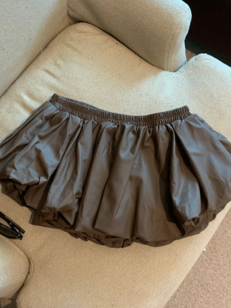 PU Leather Mini Skort