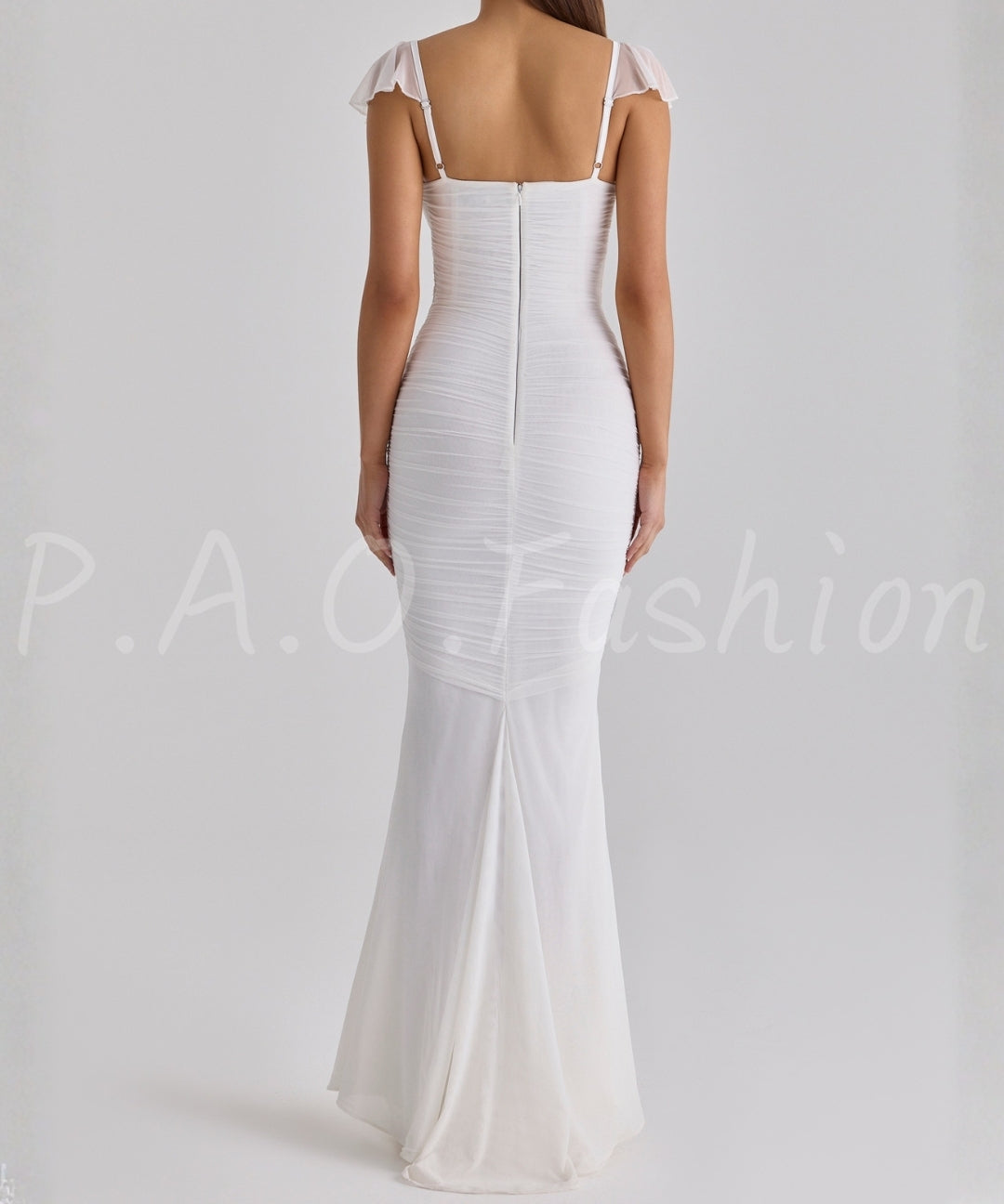 Ruched Mesh Mermaid Maxi Dress[Available Now]