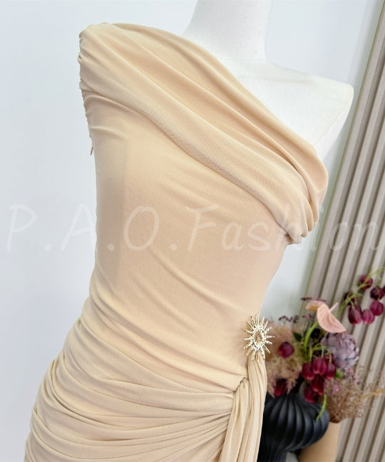 One-Shoulder Ruched Bodycon Mini Dress[Available Now]