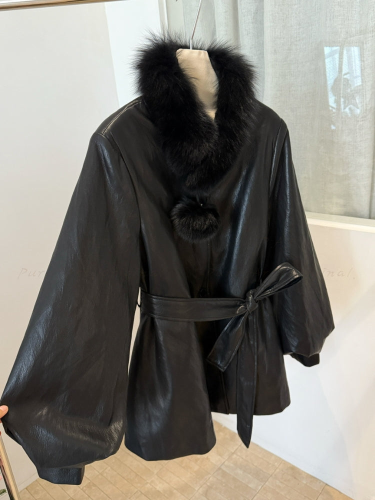 Leather-Style Outerwear Jacket