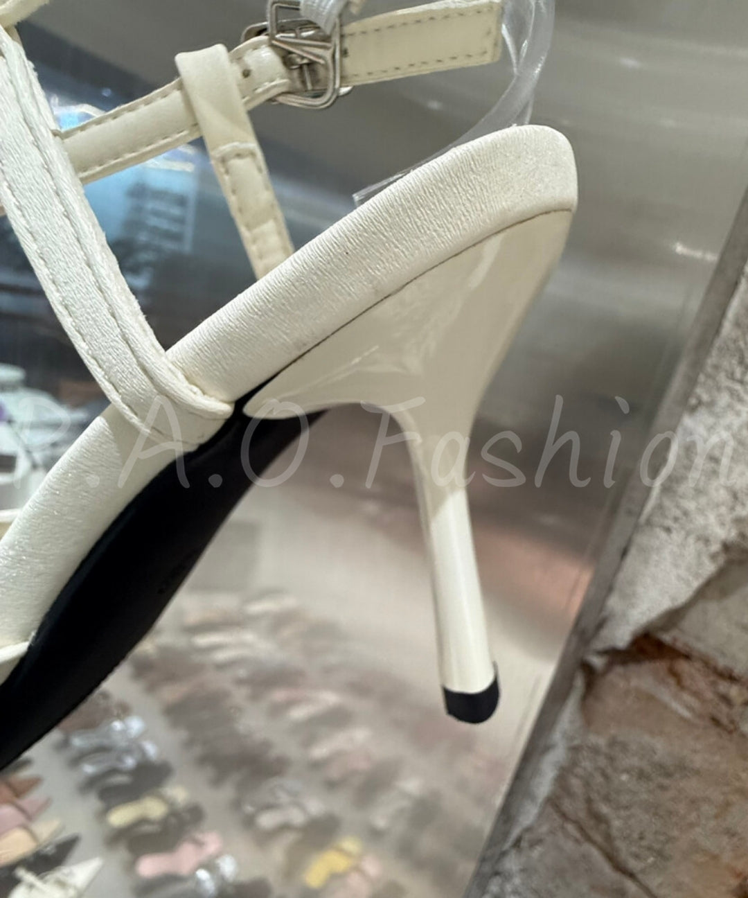 Pointed-Toe Strappy Stiletto Sandals