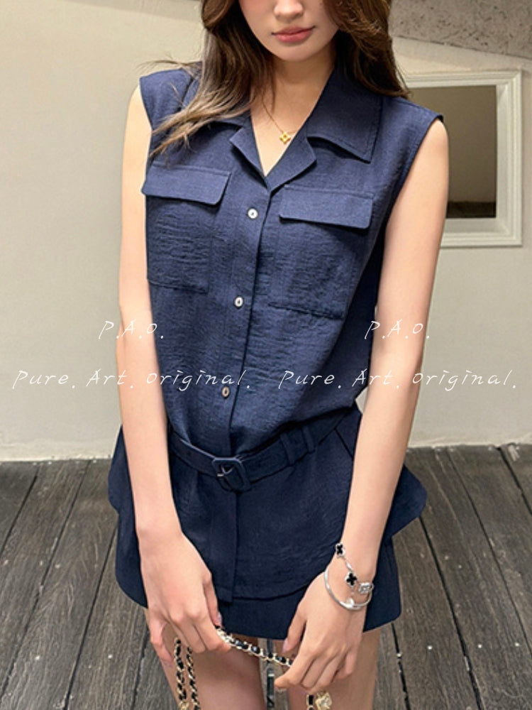 Minimal Linen-Feel Two-Piece Set