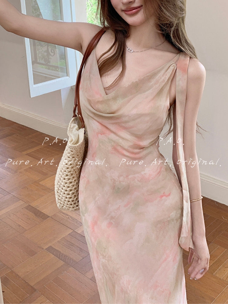 ELARA CHIFFON PRINT MERMAID MAXI DRESS