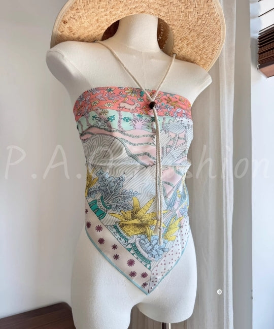 Fantasy Garden Print Multiway Scarf
