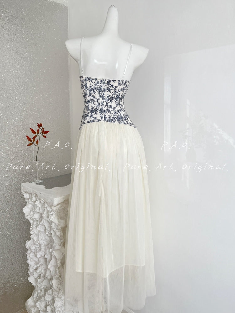 ELARA CORSET TULLE MAXI DRESS