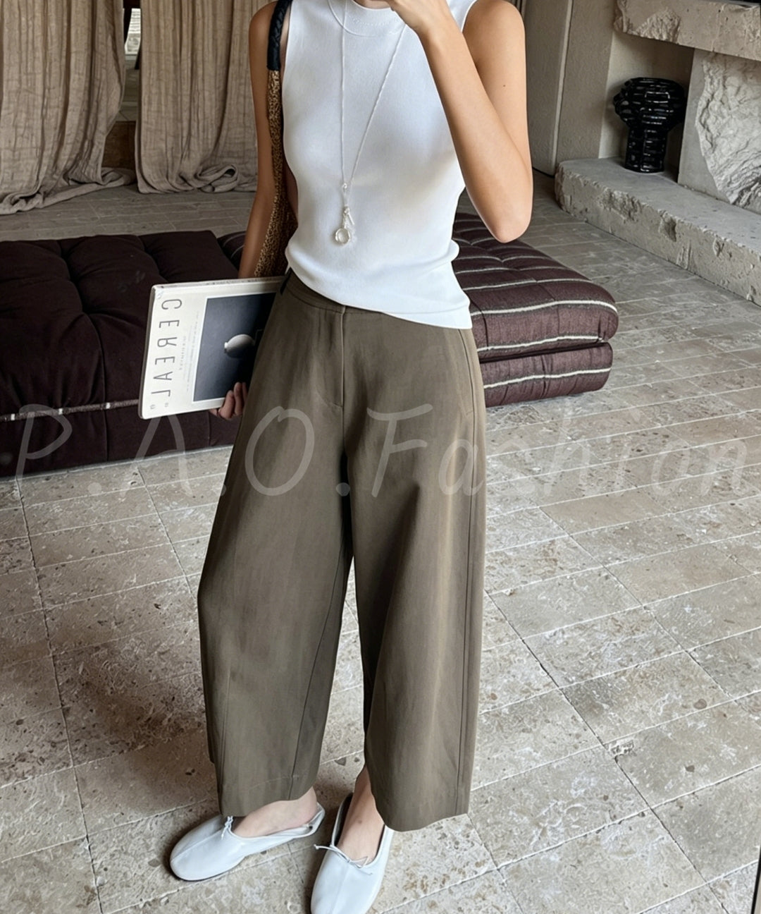 Tencel Linen Cropped Wide-Leg Pants[Available Now]
