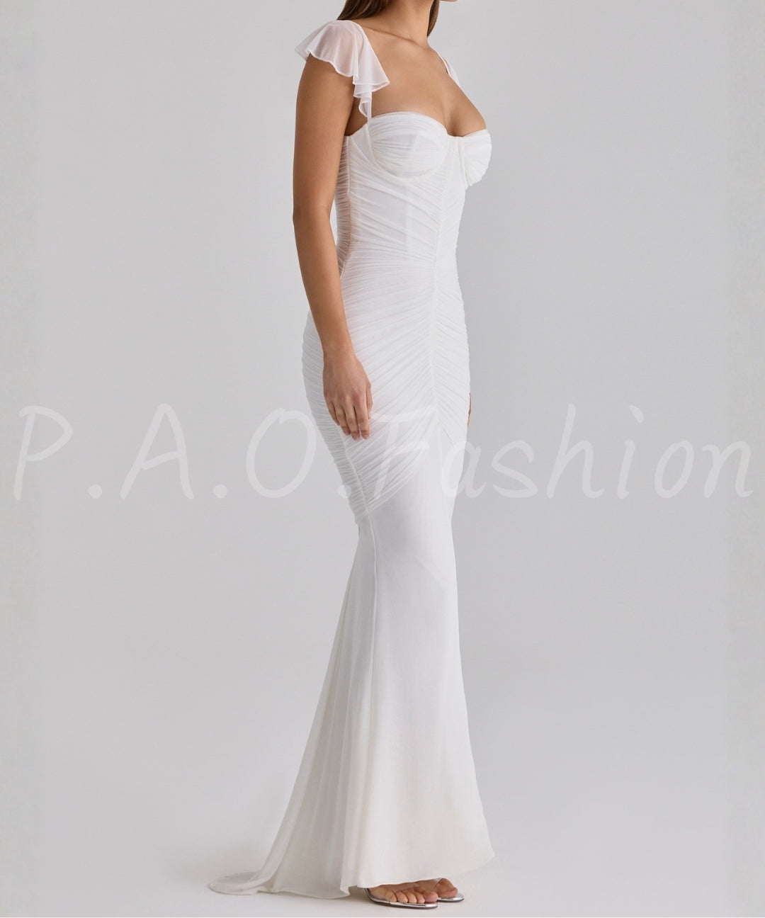 Ruched Mesh Mermaid Maxi Dress[Available Now]
