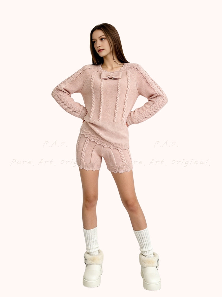 Sweet Blossom – Bow Knit Set