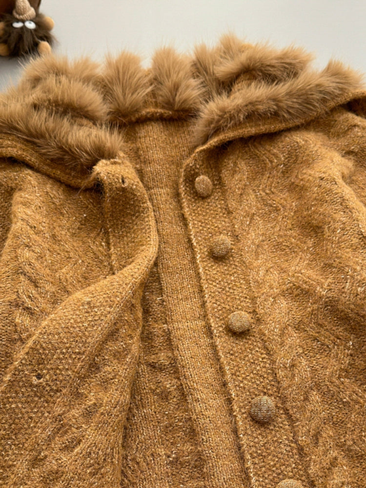 Large Lapel Knit Cardigan Sweater Jacket